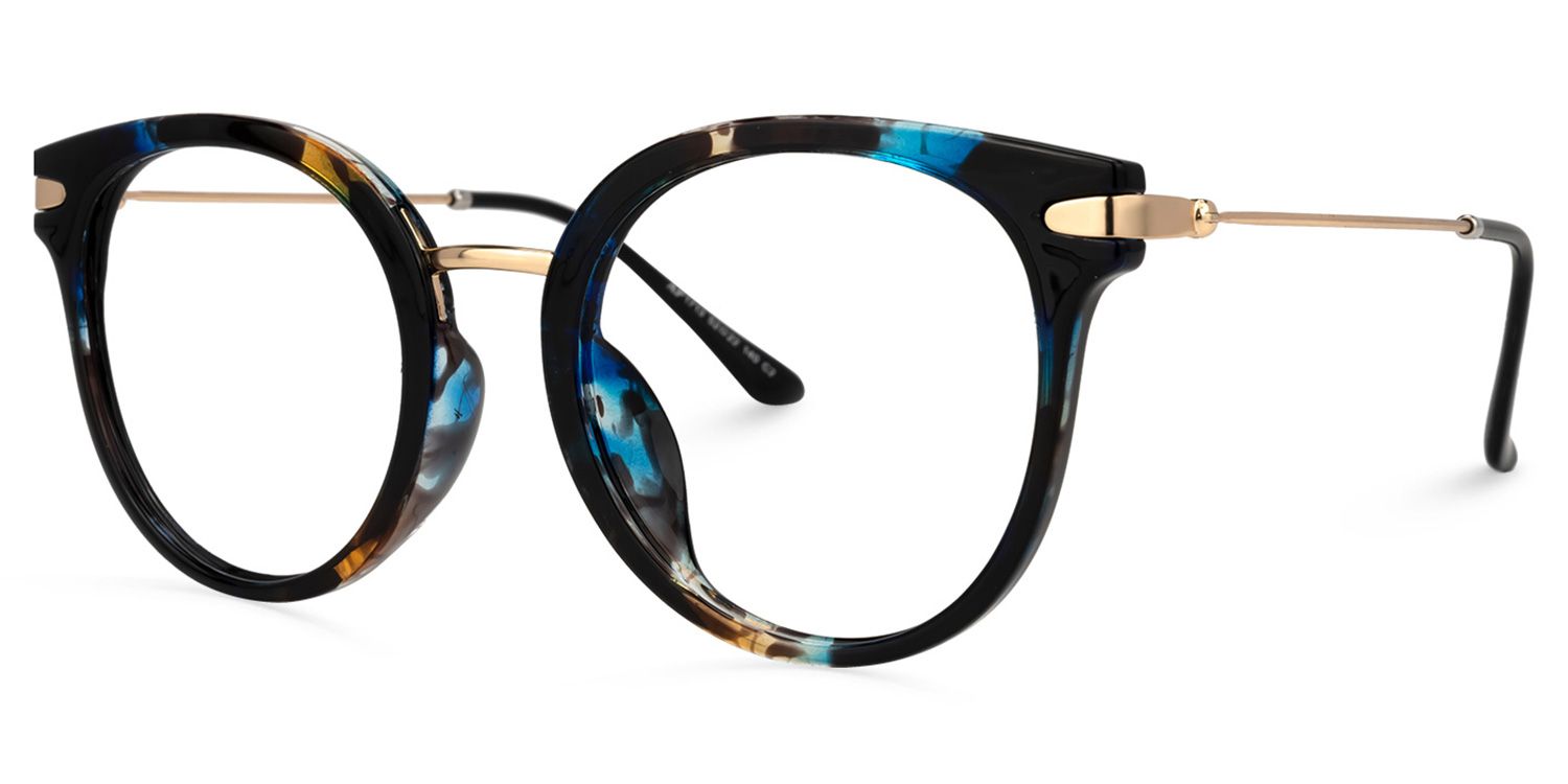 Liz Schwarz Blumenmuster Cateye Brille1