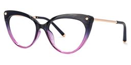 Alivia Schwarz Lila Cat Eye Brille1