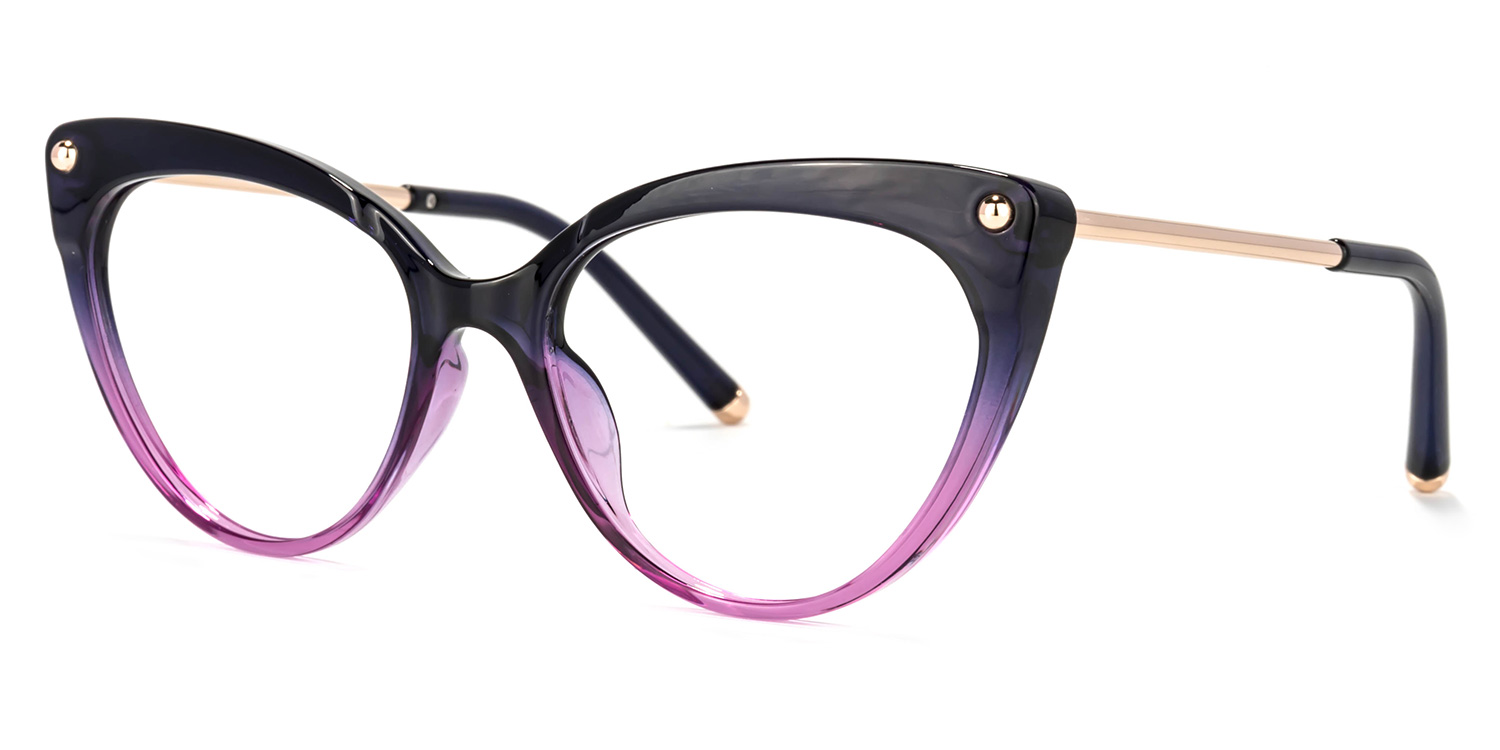 Alivia Schwarz Lila Cat Eye Brille1
