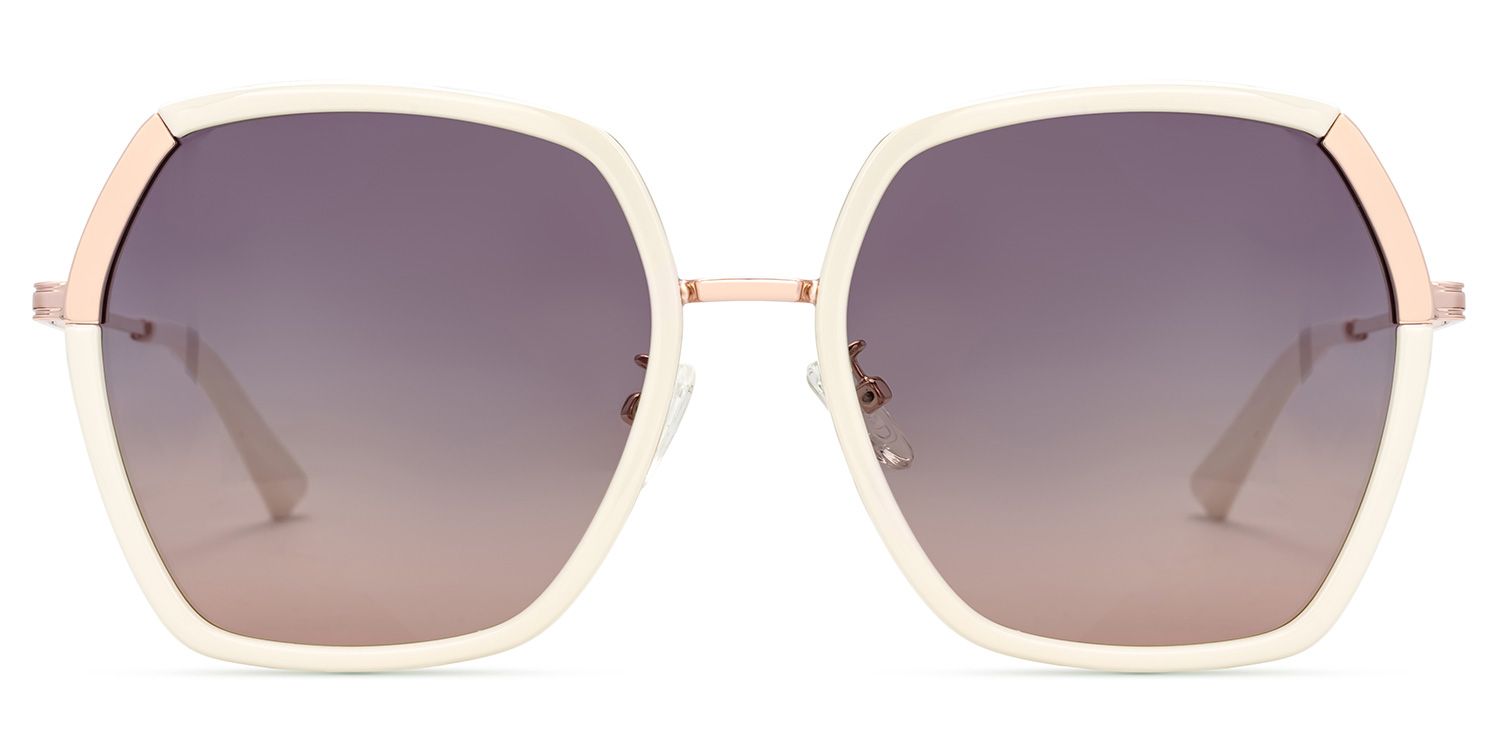 Zula Weiß Geometrisch Sonnenbrille0