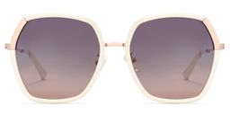 Zula Weiß Geometrisch Sonnenbrille0