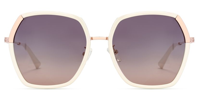 Zula Weiß Geometrisch Sonnenbrille