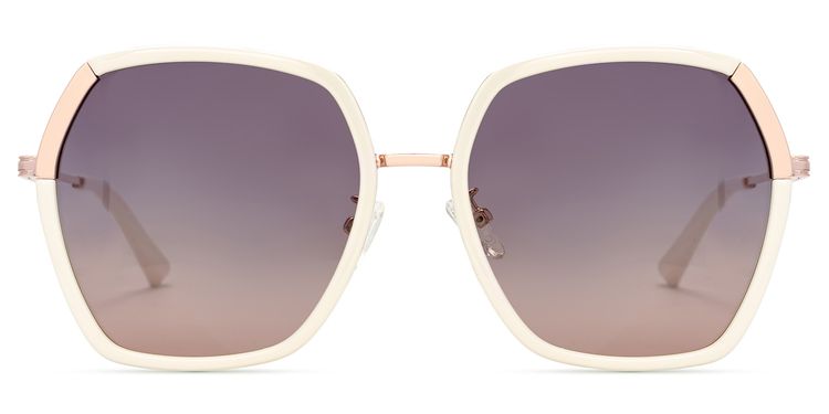 Zula Weiß Geometrisch Sonnenbrille