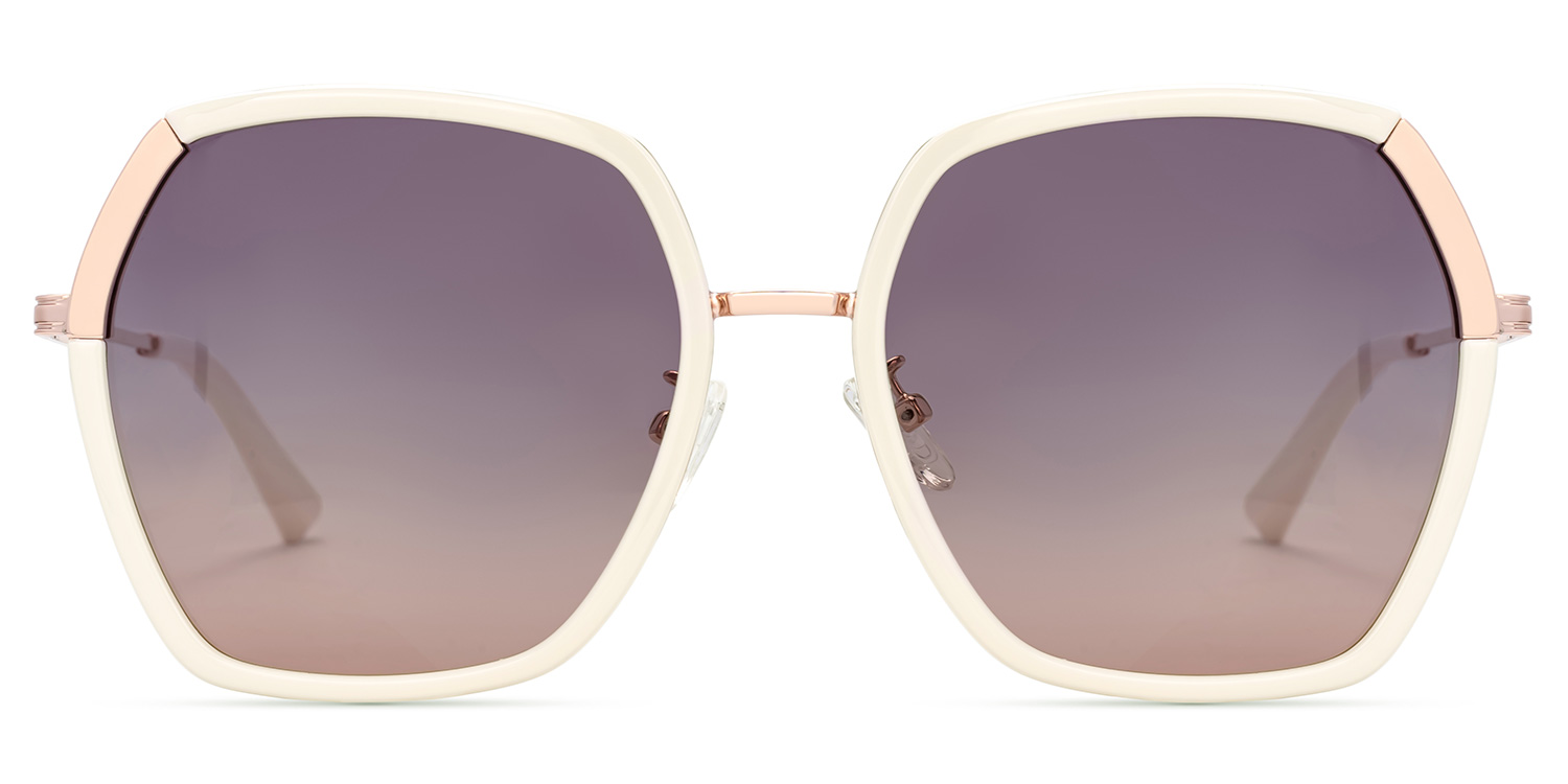 Zula Weiß Geometrisch Sonnenbrille gutes Bild