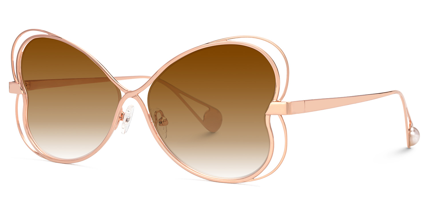 ZEELOOL Clemons Braun Geometrisch Sonnenbrille