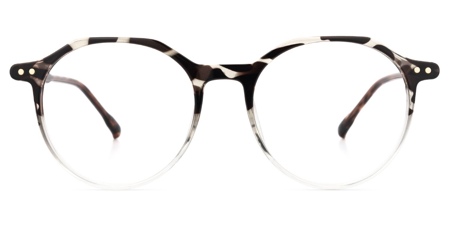 Timon Schwarz-Tortoise Rund Brille0