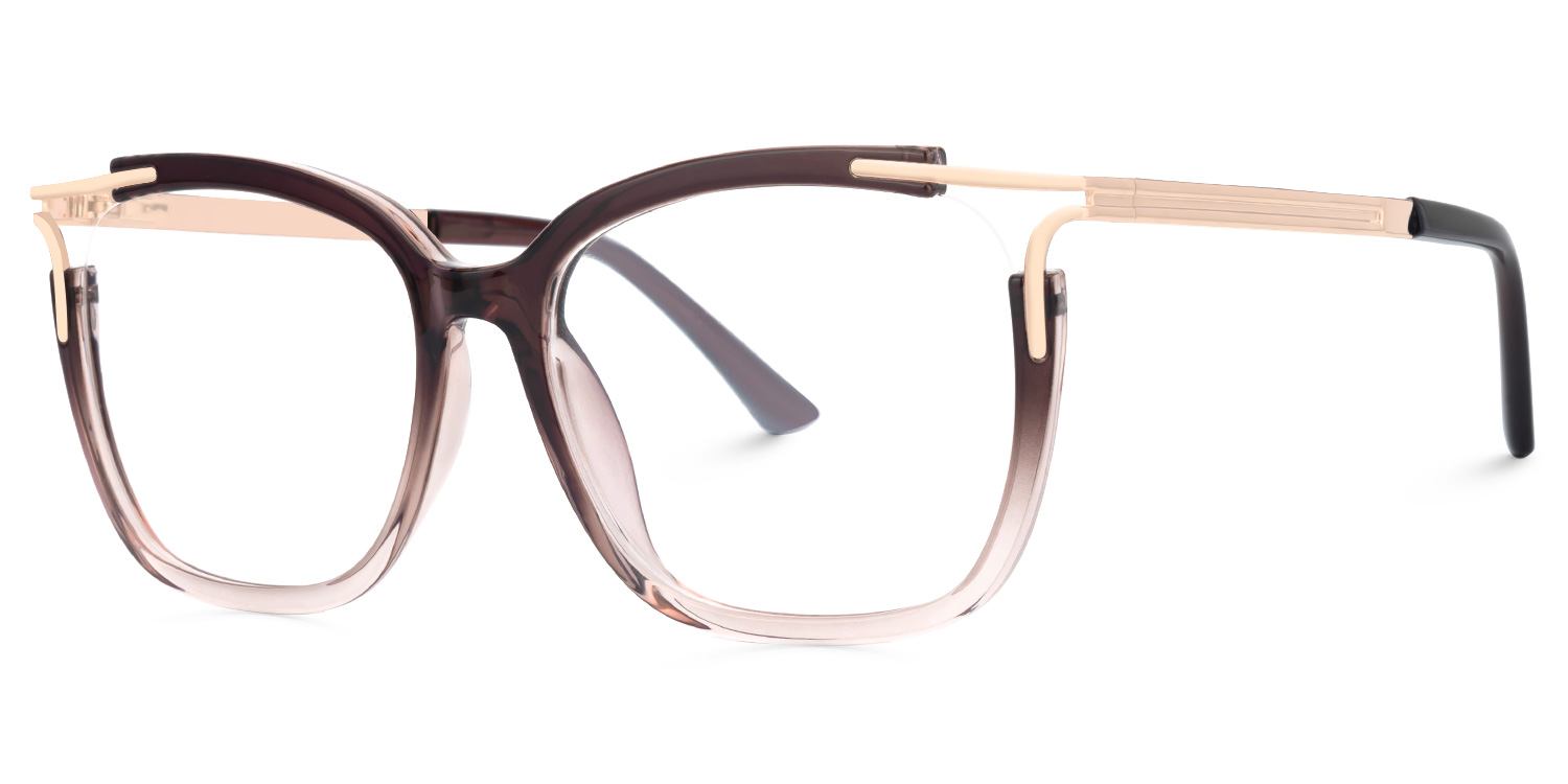 Nuriama Braun-Rosa Cateye Brille1