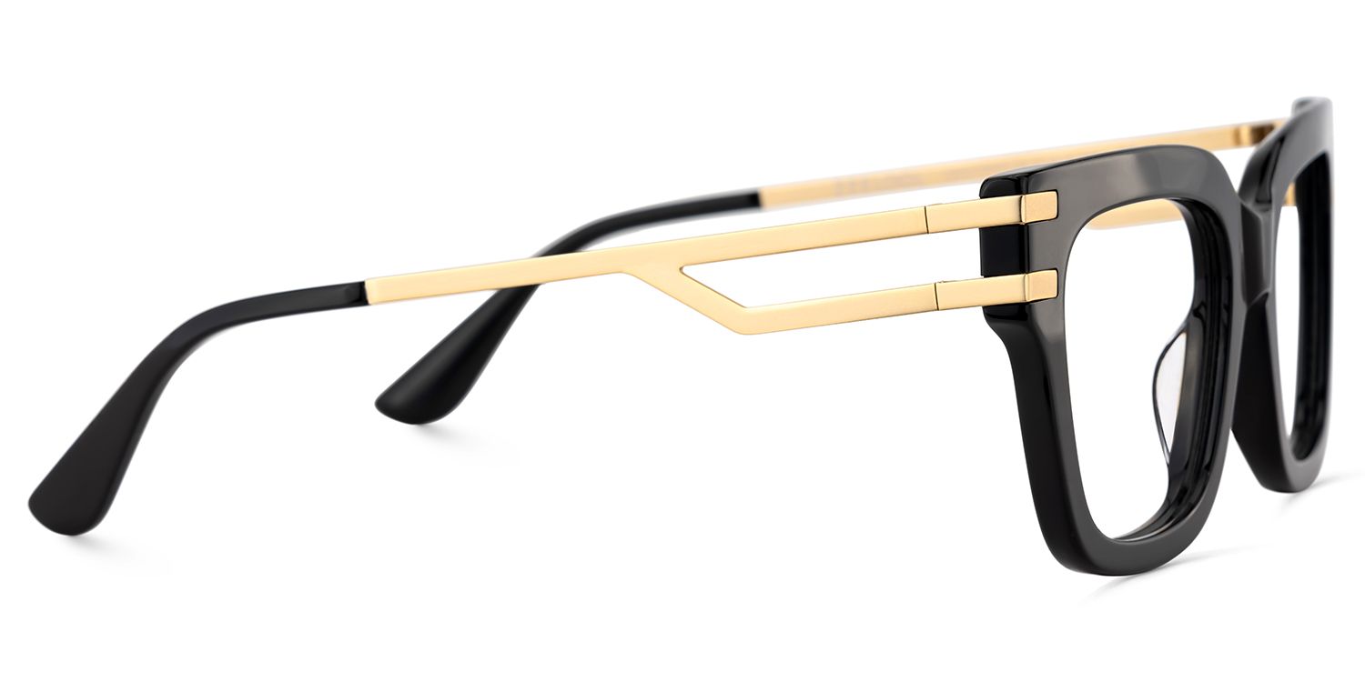 Lidia Schwarz Quadratisch Gemischte-Materialien Brille5