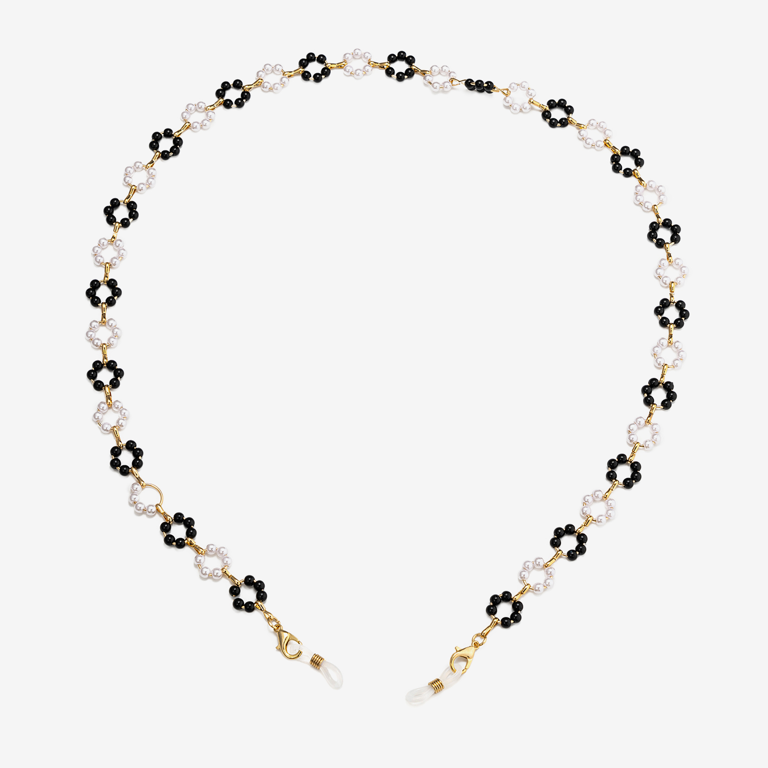 ZEELOOL Joni Schwarz-Weiß Perle Brillenkette