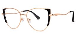 Raia Schwarz-Gold Cateye Brille1