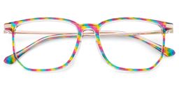 Fezell Bunt Rechteckig Brille2