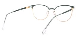 Yelena Dunkelgrün-Gold Cateye Brille4