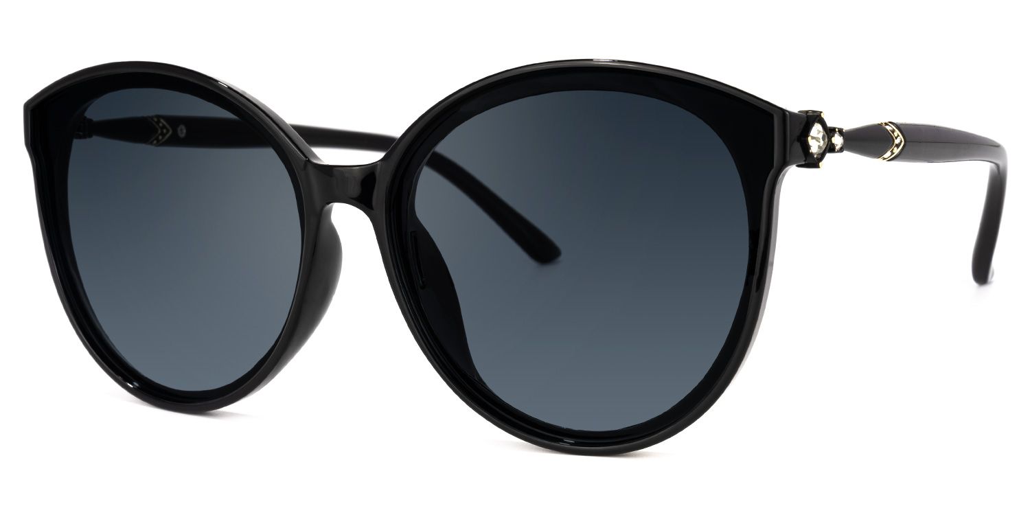 Steffi Round Schwarz Rahmen-Sonnenbrille im Online-Sale | ZEELOOL1