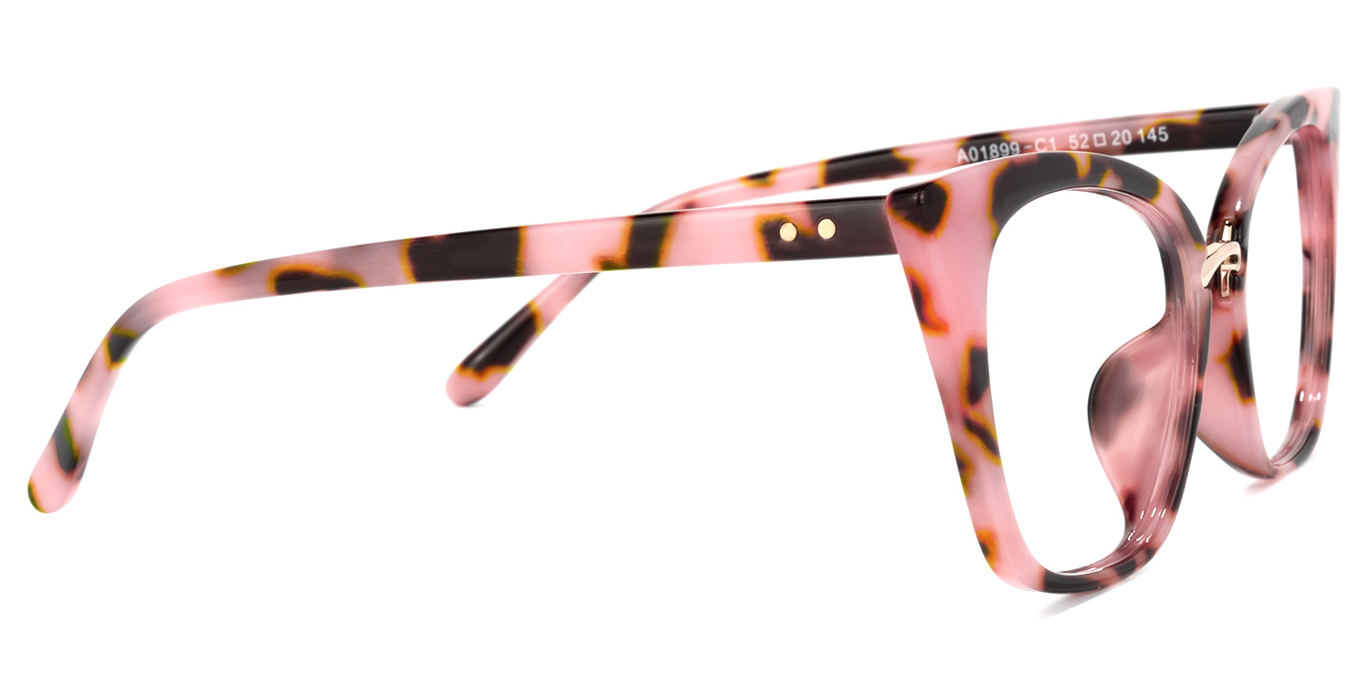 Chandrika Rosa Blumenmuster Cat Eye Brille3