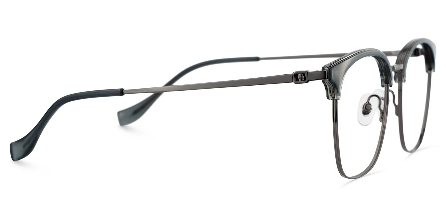 Leon Schwarz Browline Gemischte-Materialien Brille3