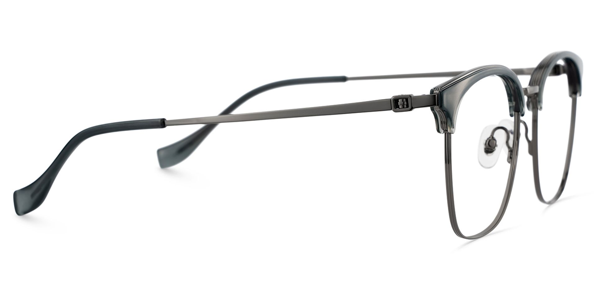 Leon Schwarz Browline Gemischte-Materialien Brille3