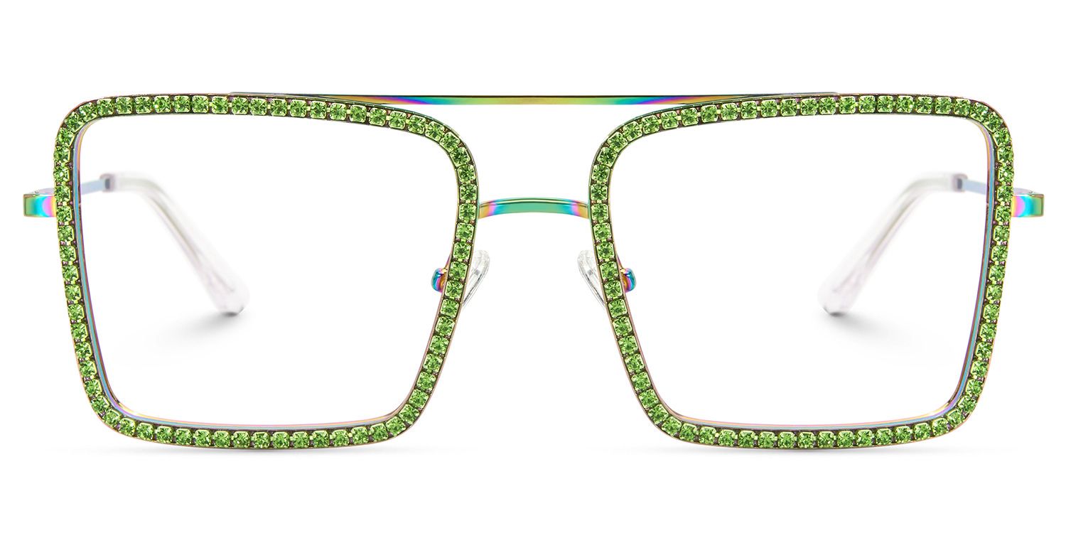 Diva Grün Quadratisch Brille0
