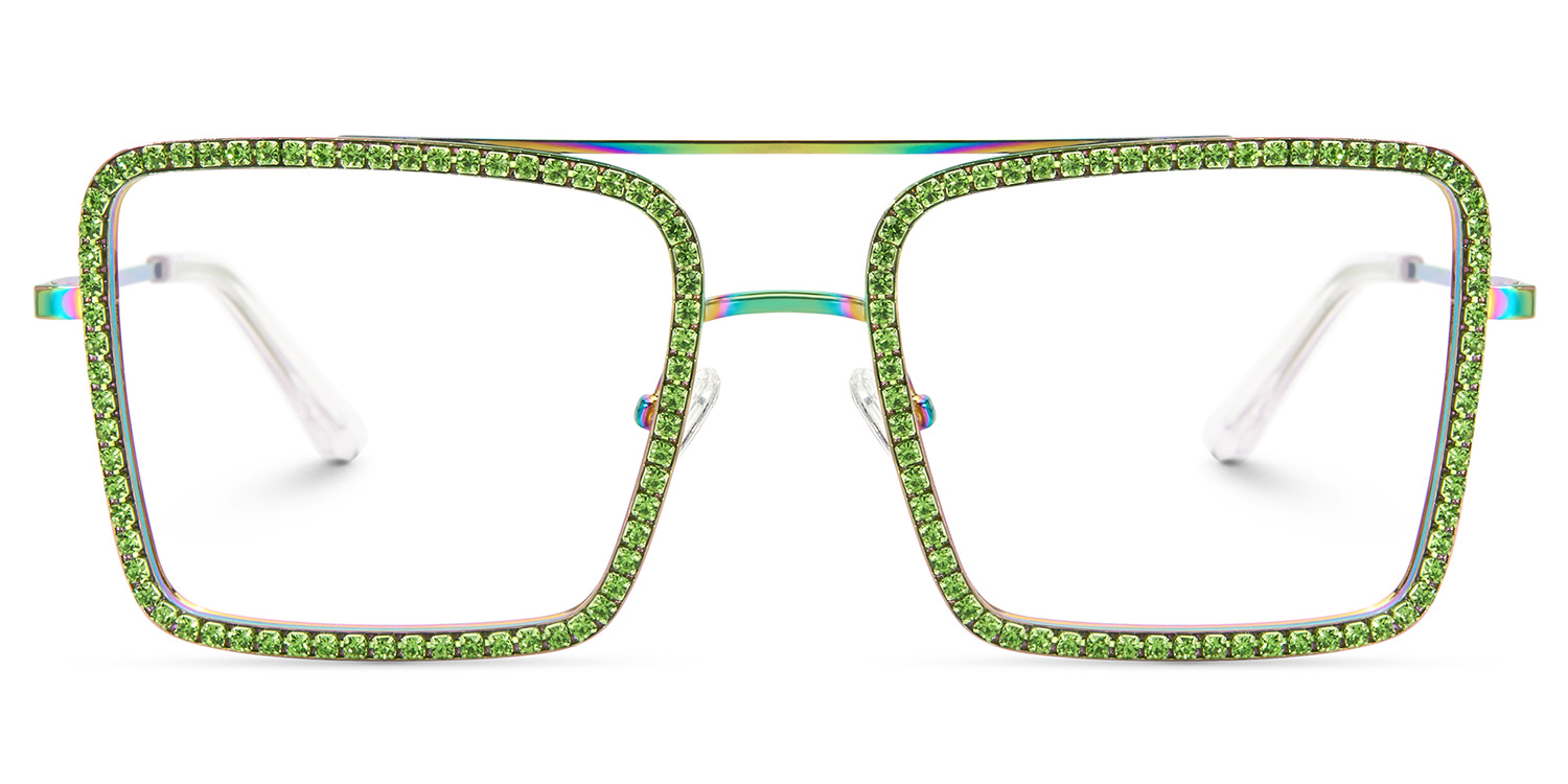 Diva Grün Quadratisch Brille