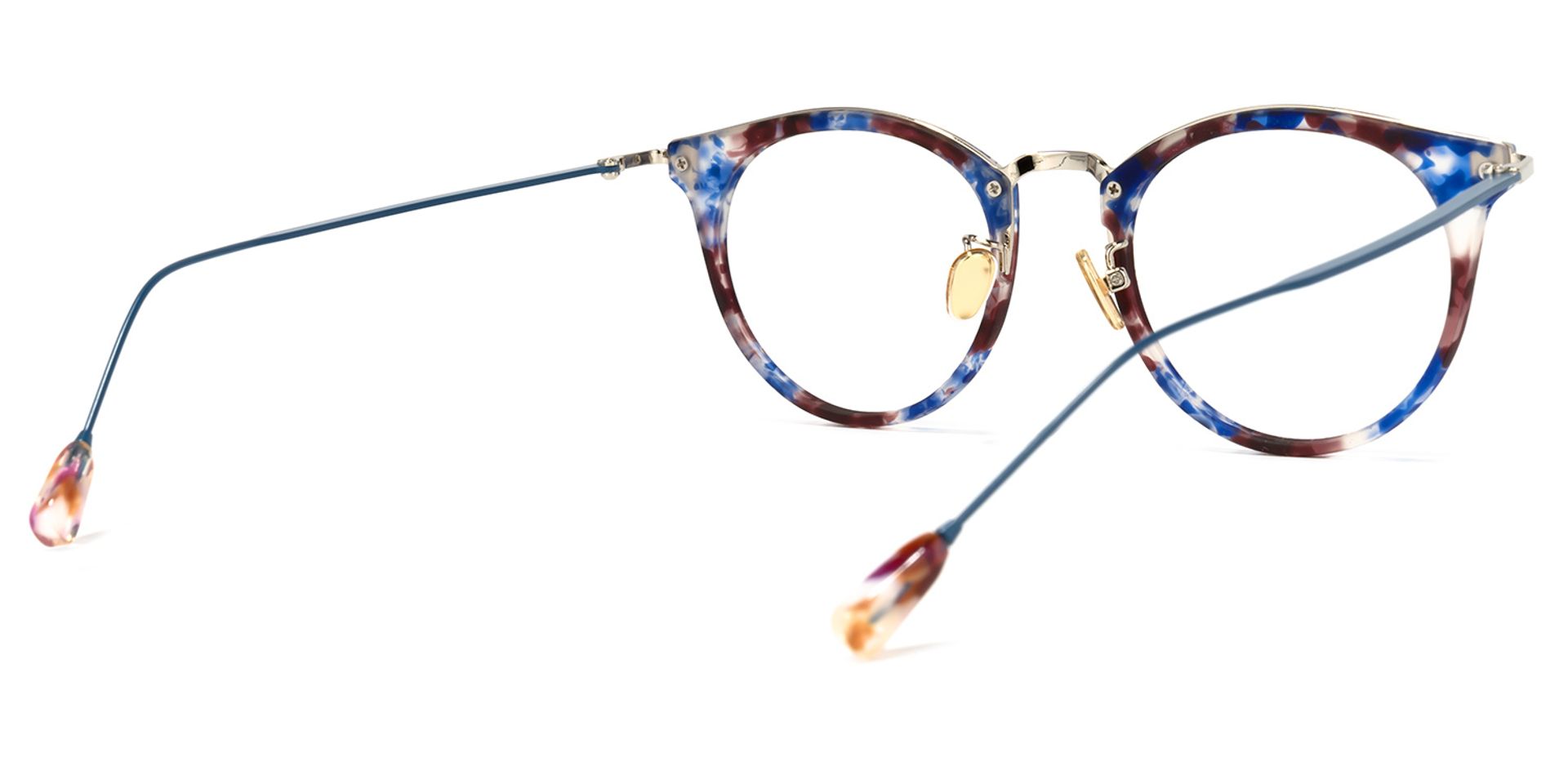 Qahira Blaue Tortoise Runde Brille3