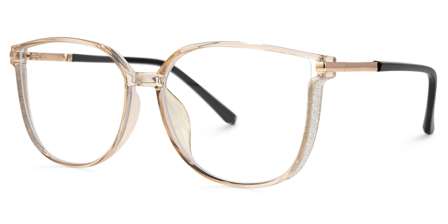 Cora Champagner Cateye Brille3