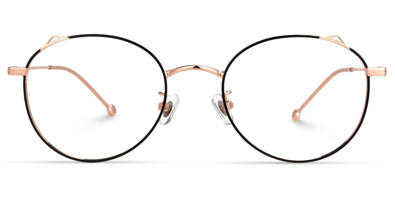 Chadwick Schwarz-Gold Rund Brille0