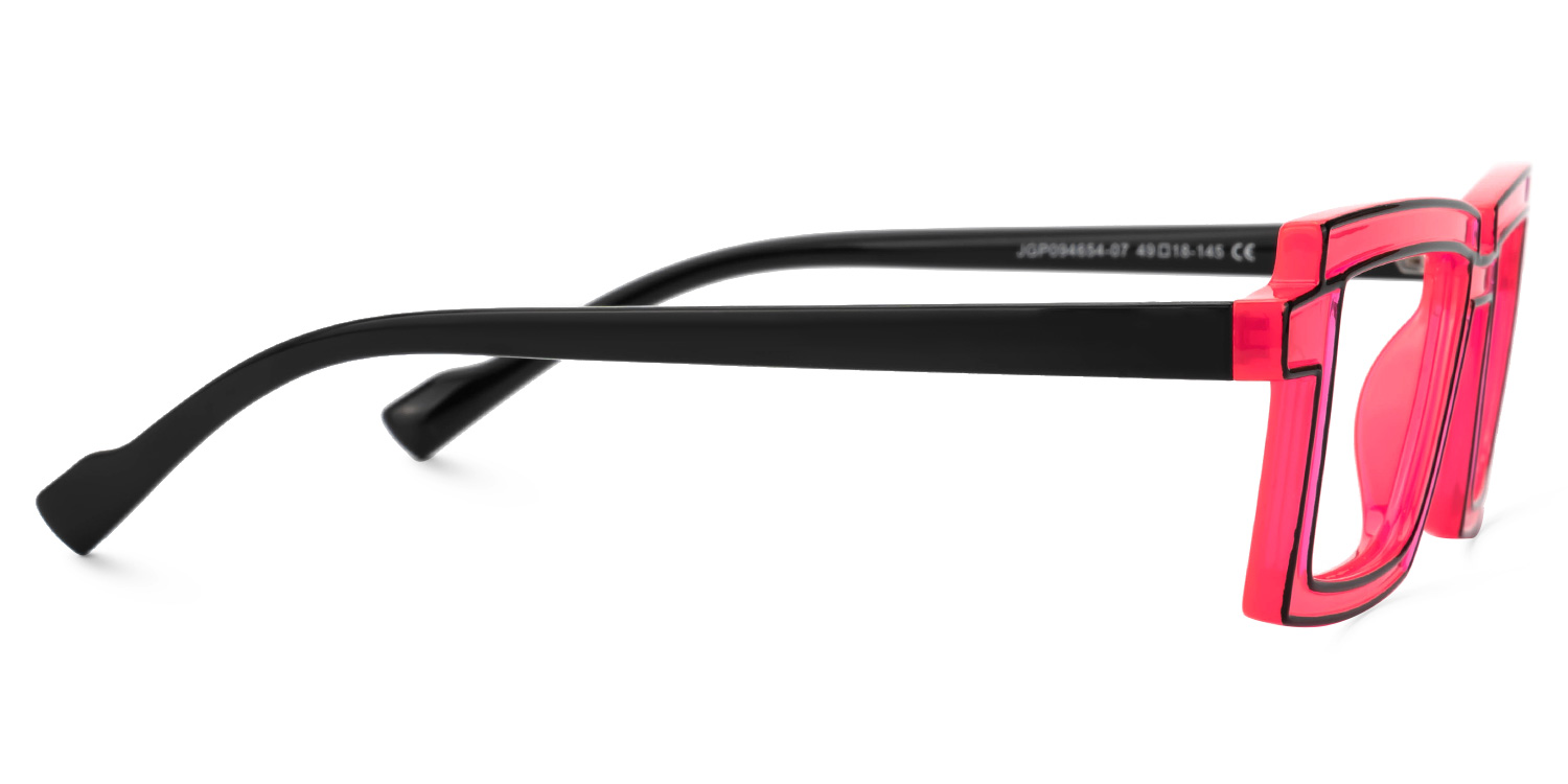 Zephyr Rot Rechteckig Brille2