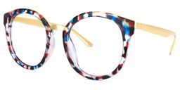 Ettenheim Blau Schwarz Blumenmuster Runde Brille1