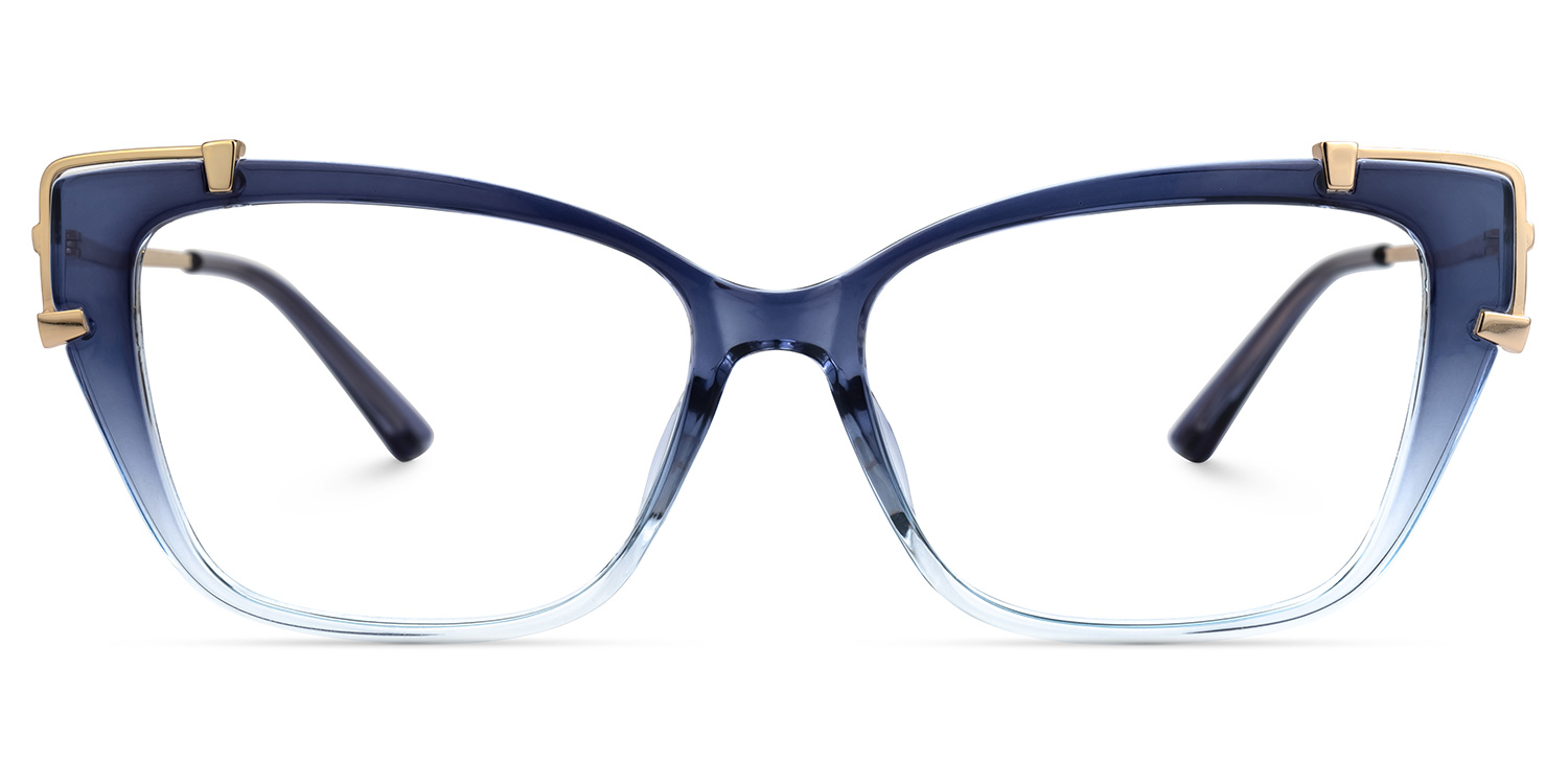Carey Blau Rechteckig Brille0