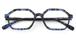 Mollie Schwarz-Blau Geometrisch Brille1