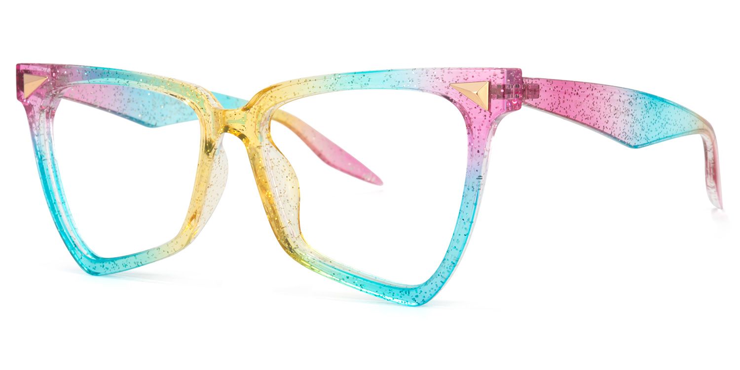 Cicely Blau-Bunt Geometrisch Brille2