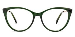 Frances Dunkelgrün Cateye Brille0