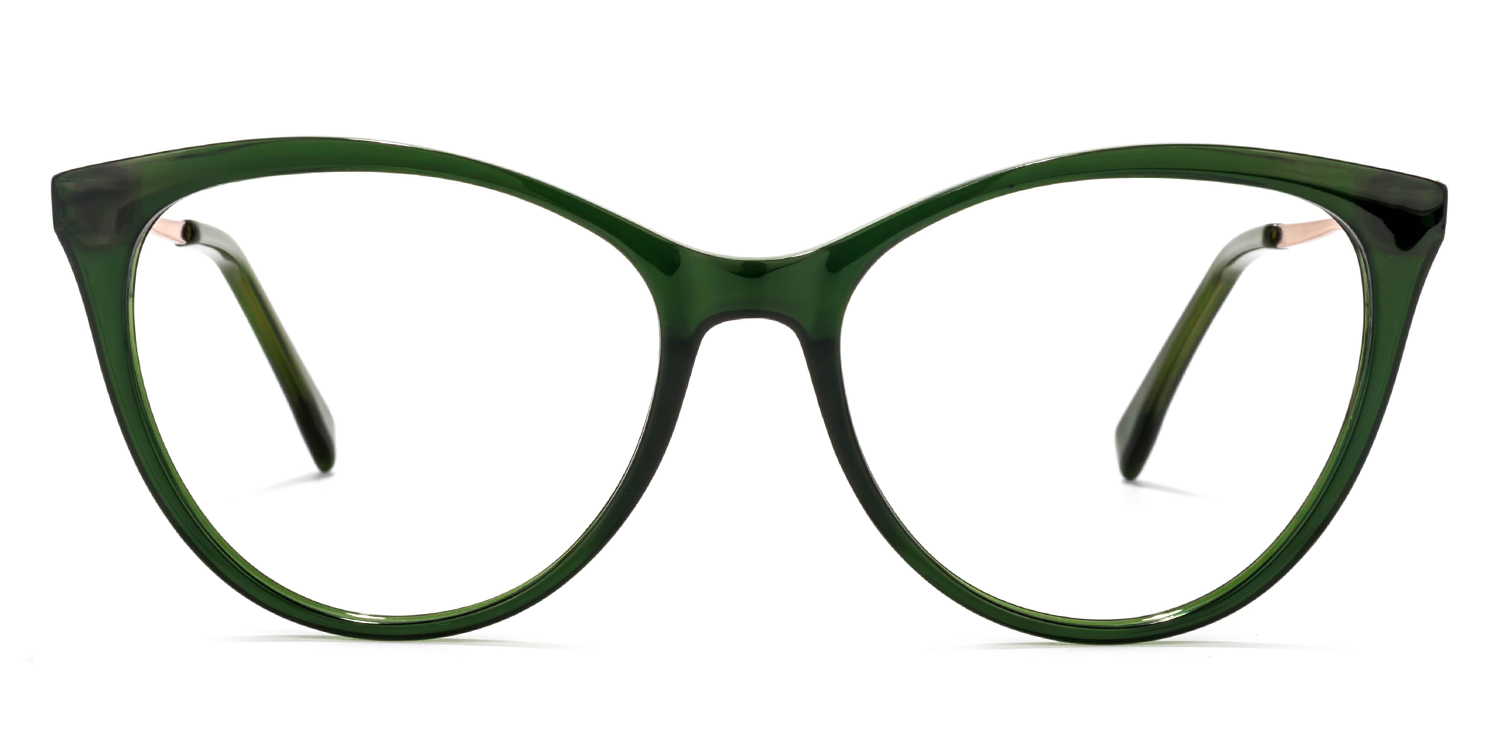 Frances Dunkelgrün Cateye Brille0