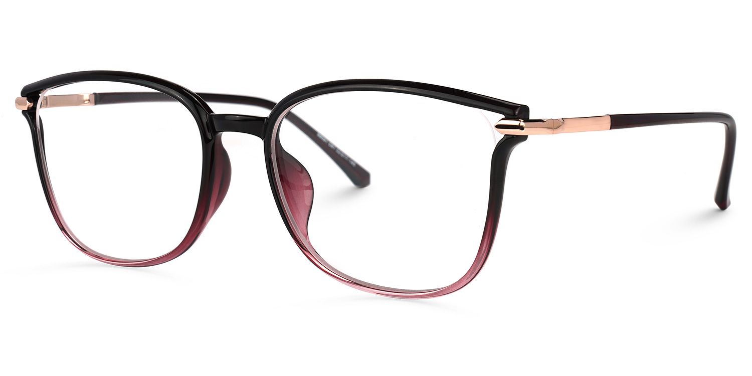 Mander Schwarz-Lila Quadratisch Brille2