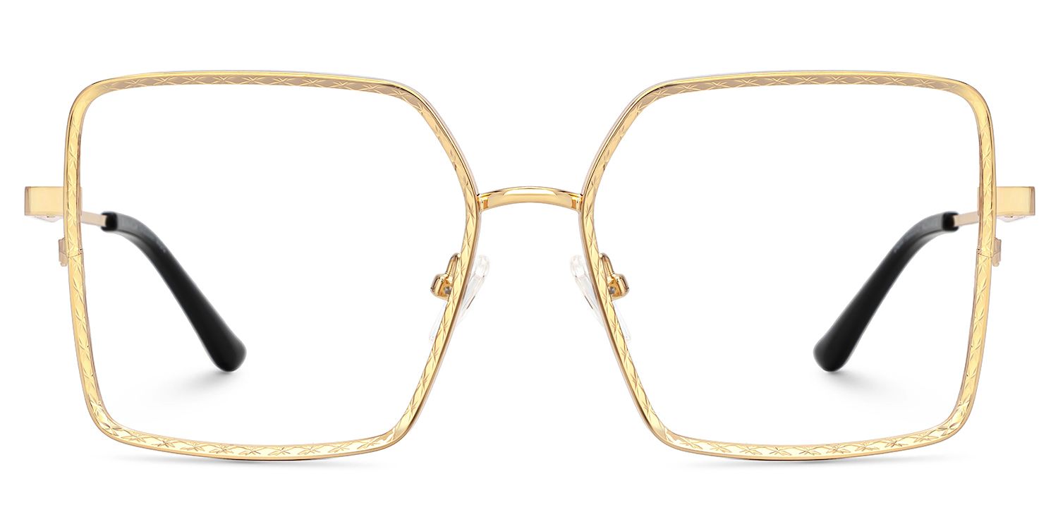 Thalia Gold Quadratisch Metall Brille0