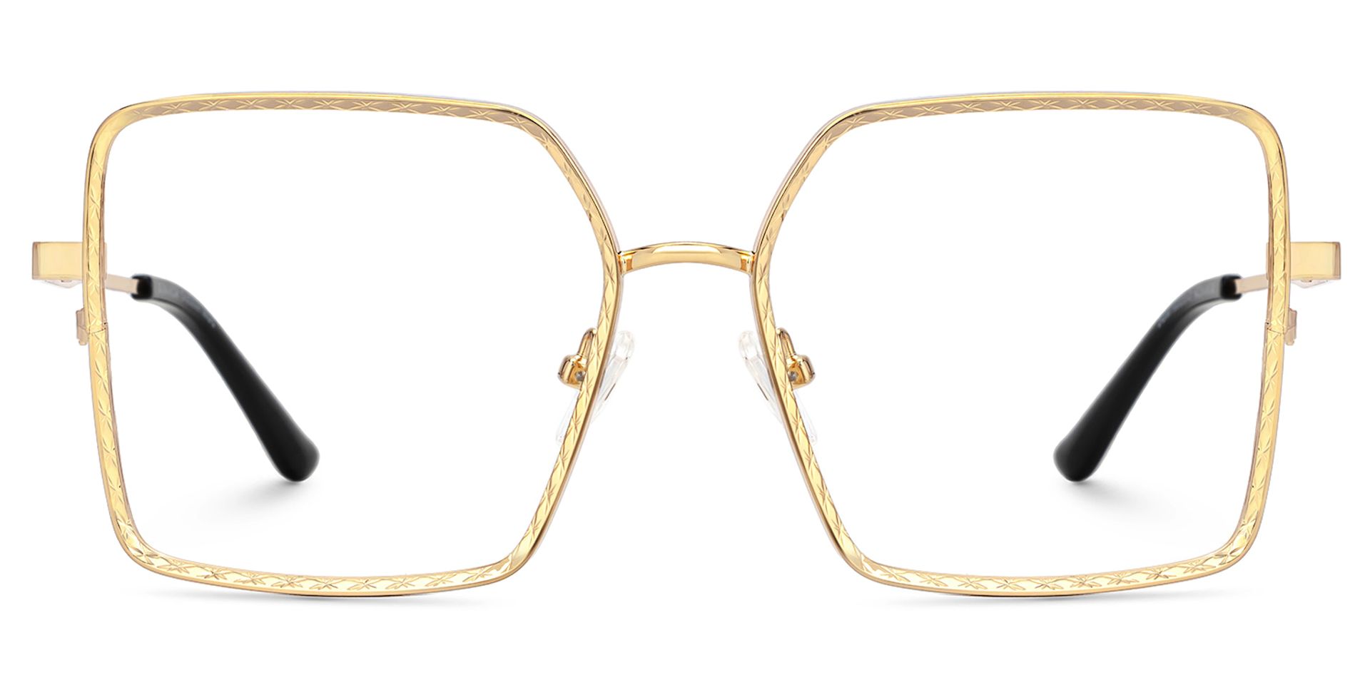 Thalia Gold Quadratisch Metall Brille0