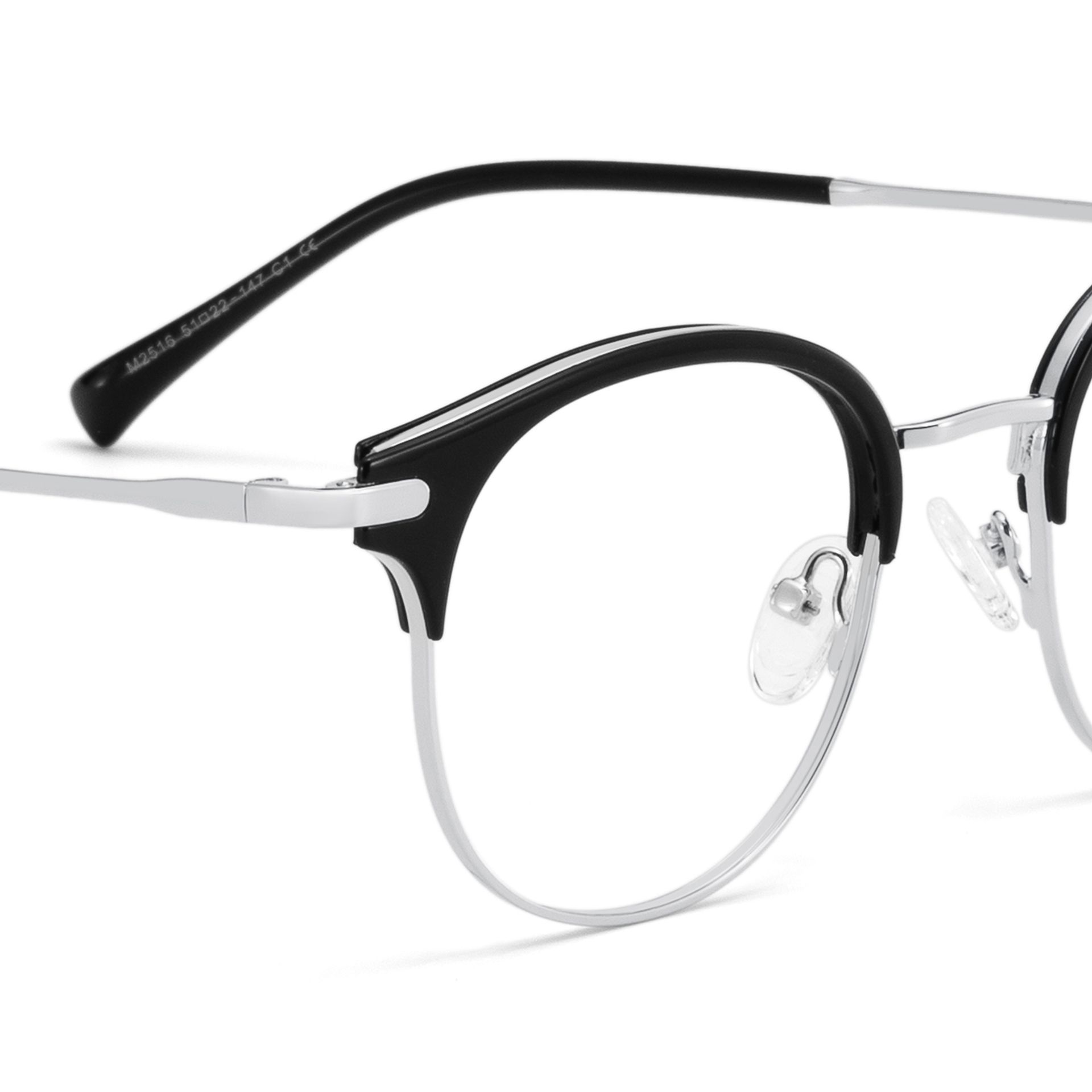 Elke Silber Browline Gemischte-Materialien Brille4