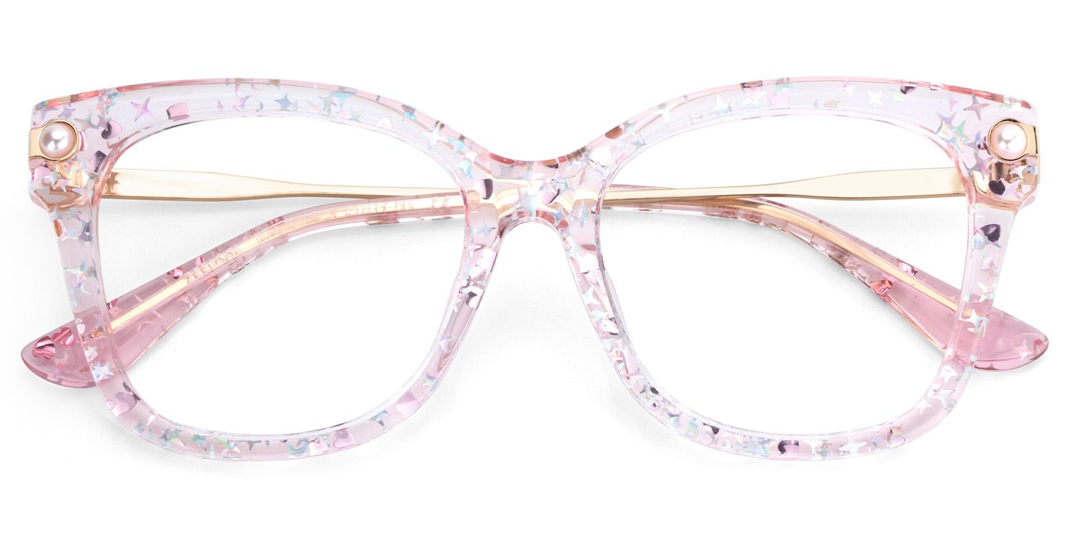 Vernella Rosa Quadratisch gemischte-materialien Brille1