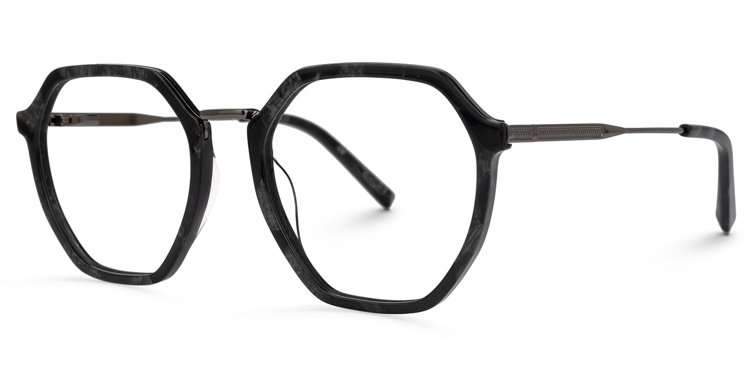 Chaima Schwarz Geometrisch Brille1