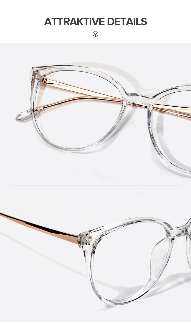 Omar Weiß Kristall Cateye Brille