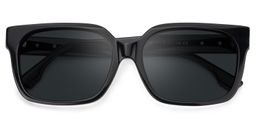 Liesel Schwarz Rechteckig Sonnenbrille1