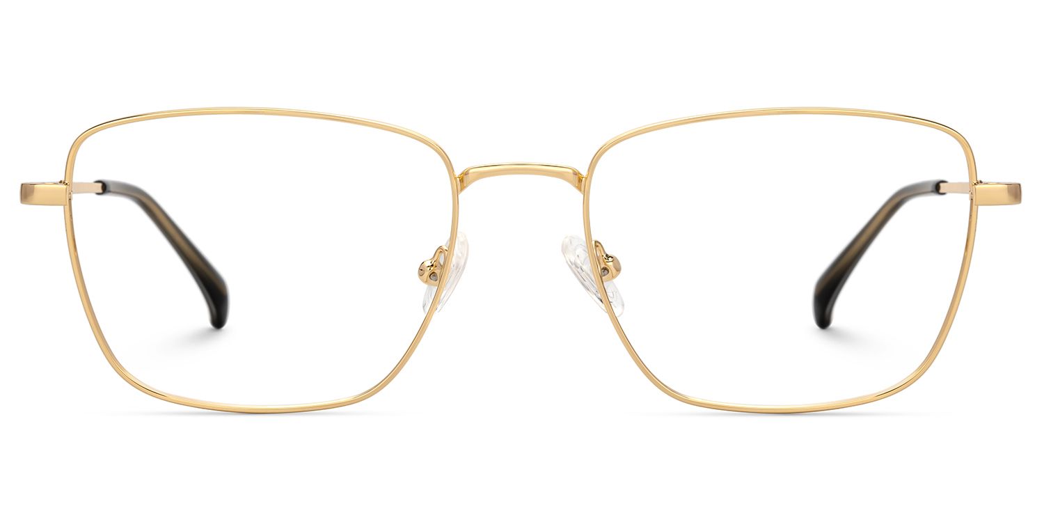 Oduntan Gold Rechteckig Metall Brille0
