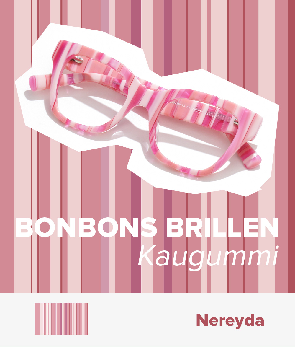 Nereyda Kaugummi Bunt Cateye Bonbon Brille