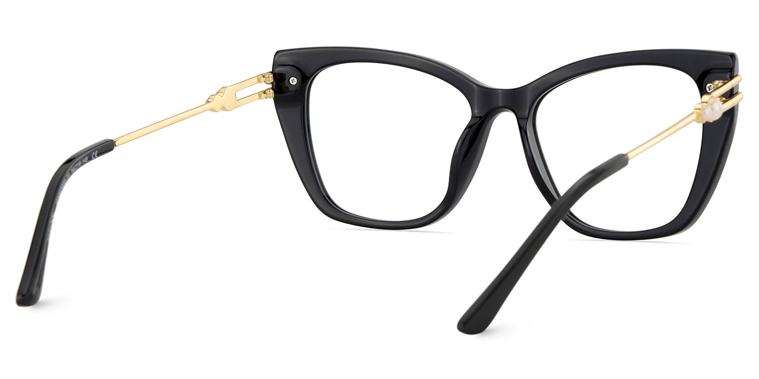 Victor Schwarz Cateye Gemischte-Materialien Brille6