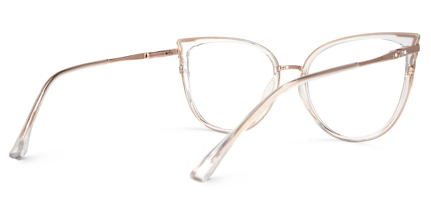 Eudora Rosa-Klar Cateye Brille2