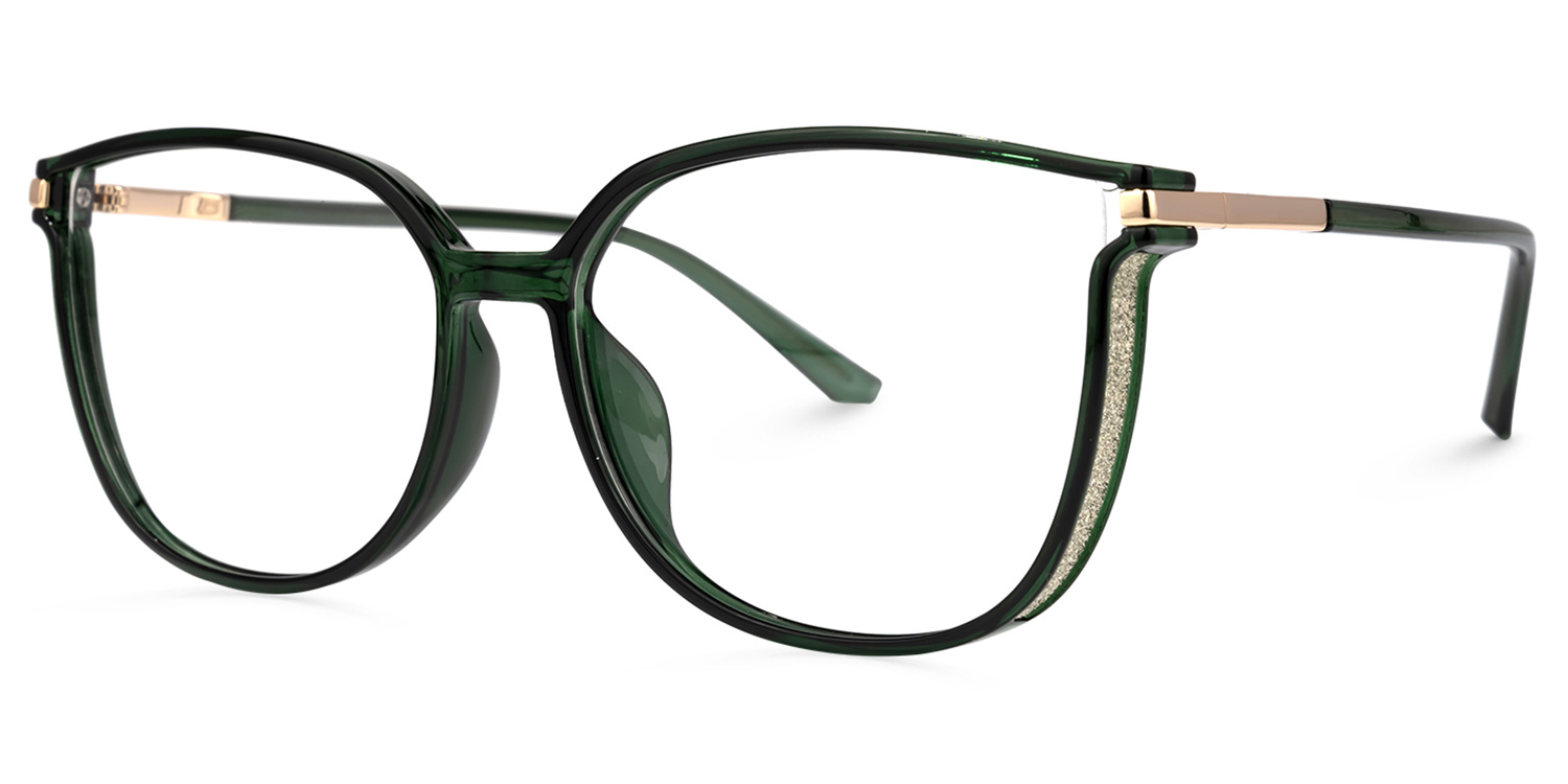 Walden Dunkelgrün Cateye Brille gutes Bild