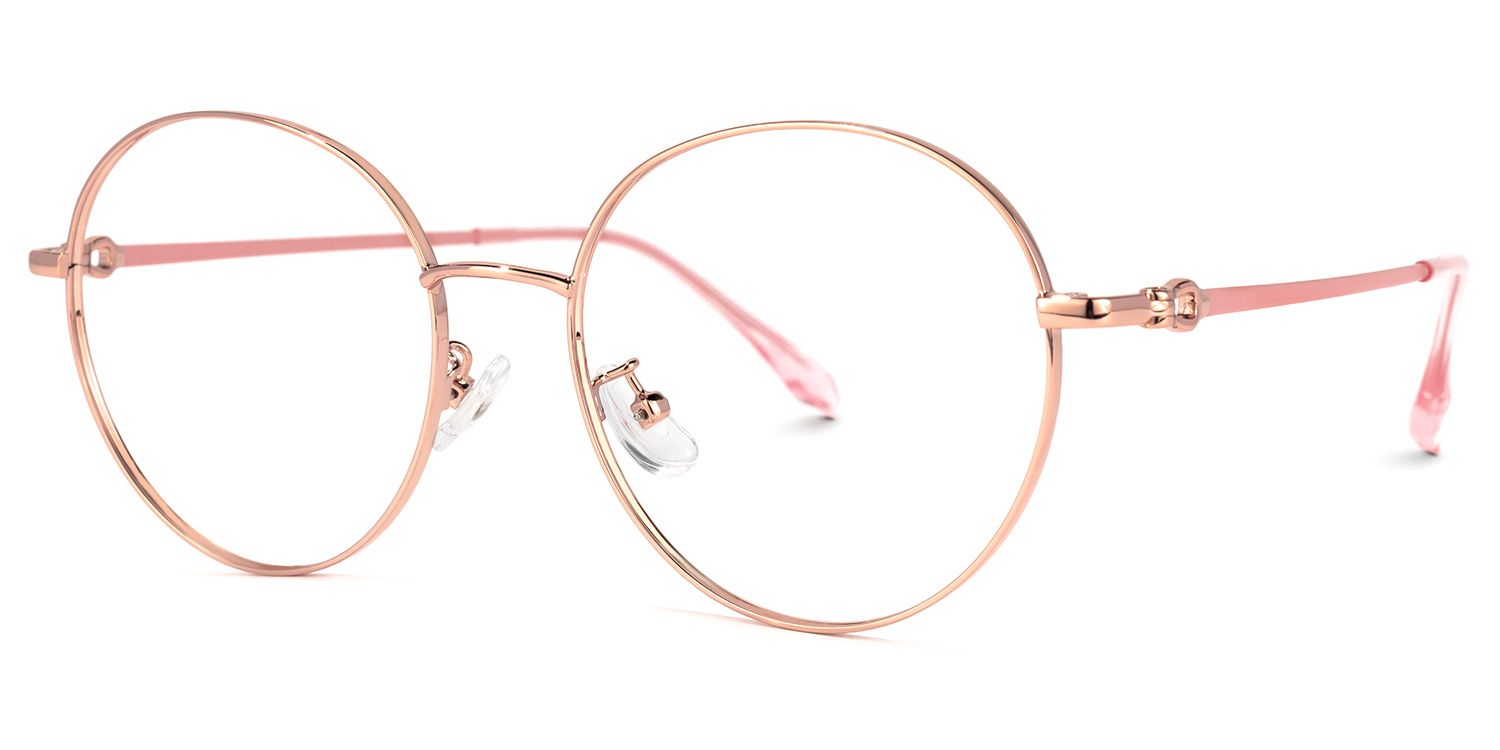 Pheobe Rosa-Gold Rund Brille1