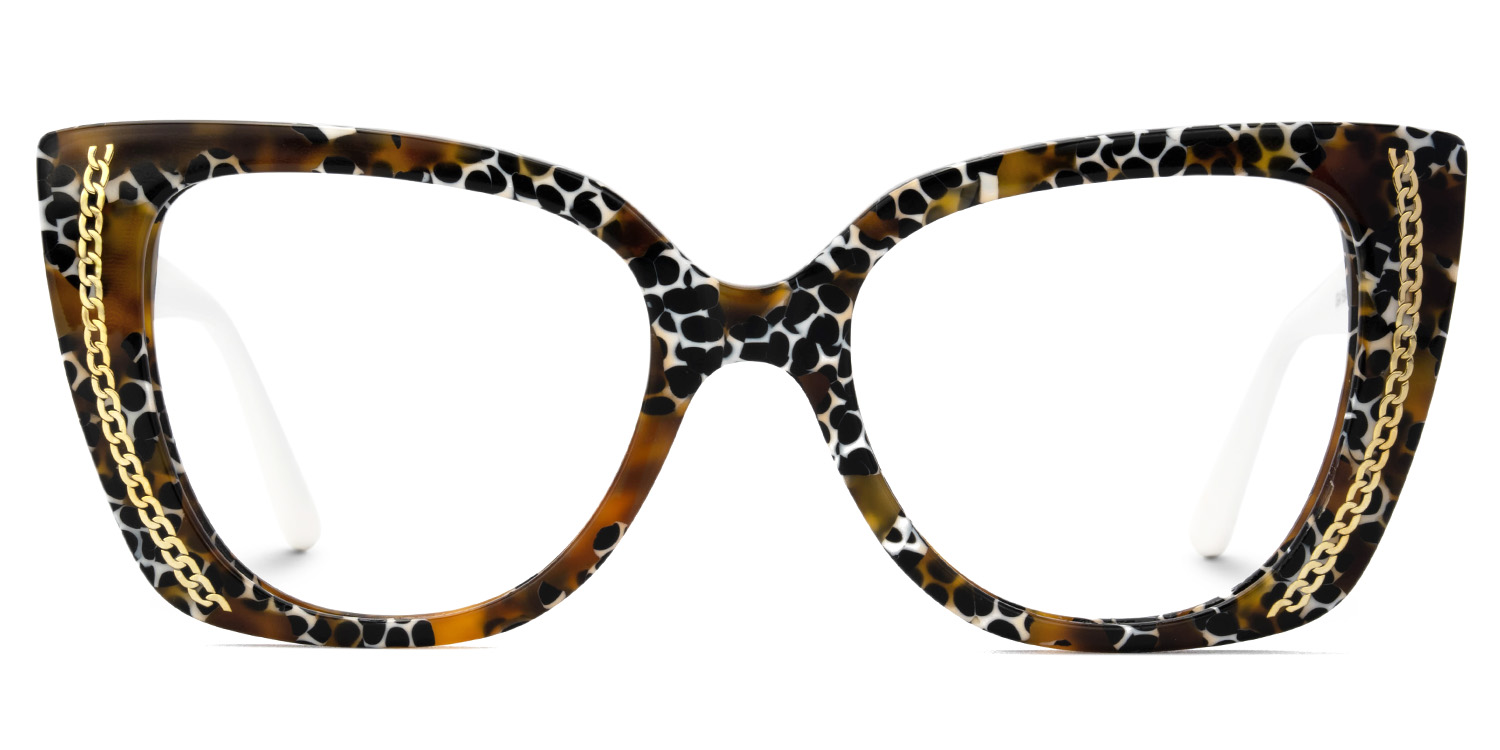 Smolin Blumendruck-Braun Cateye Brille gutes Bild