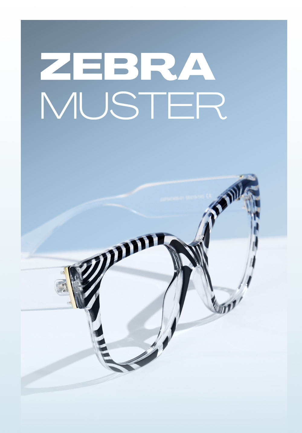 Trisha Schwarz-Weiß Quadratisch Brille