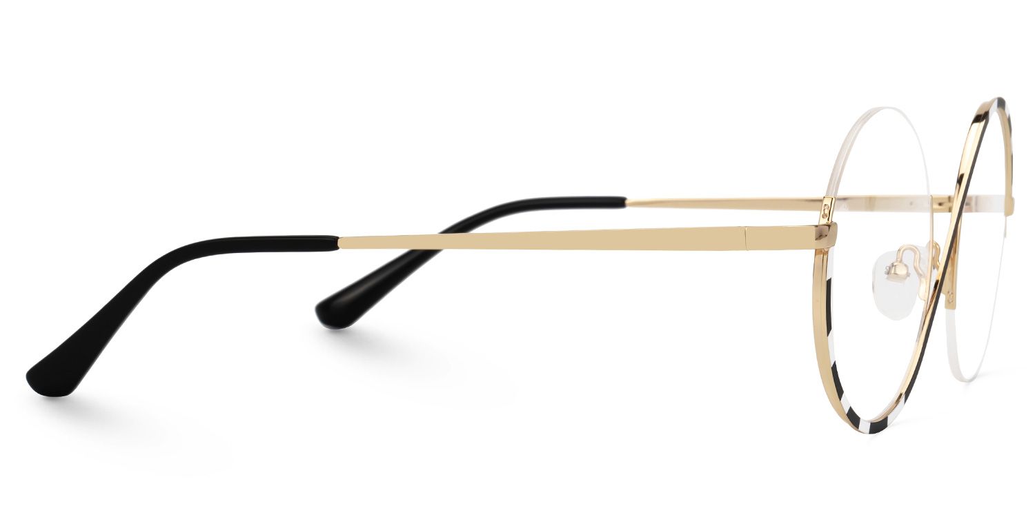 Alina Schwarz-Weiß Rund Wicked Brille3