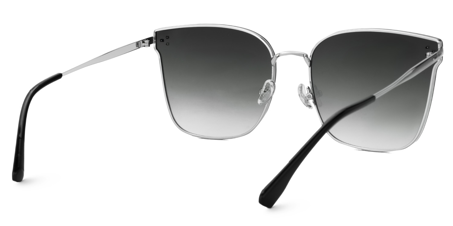 Chloe Silber Quadratisch Metall Sonnenbrille2
